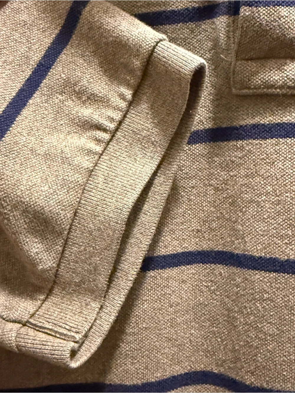 Polo by Ralph Lauren Shirt Mens Brown Navy Blue Striped Short Sleeve Polo Large